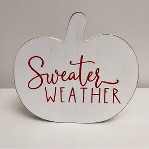 Sweater Weather Wood Pumpkin Farmhouse Fall Chic Home Decor